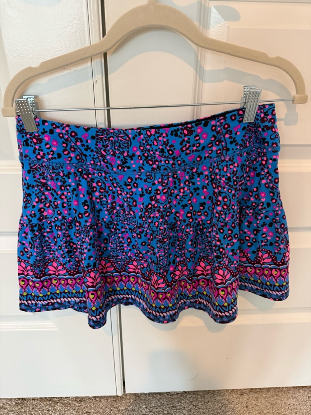 Lilly Pulitzer Bright Blue Floral Border Mini Skirt - Picture 2 of 3